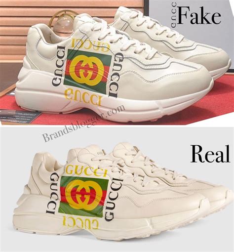 rhyton gucci logo leather sneaker fake vs real|rhyton Gucci black snakeskin.